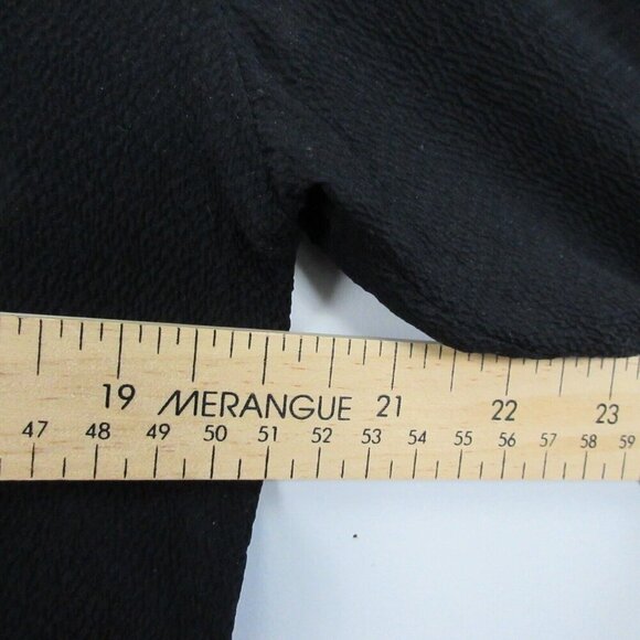 Club Monaco Silk Tunic Top Women S Black Boatneck Leather Sleeve Classy 94 - Picture 6 of 8